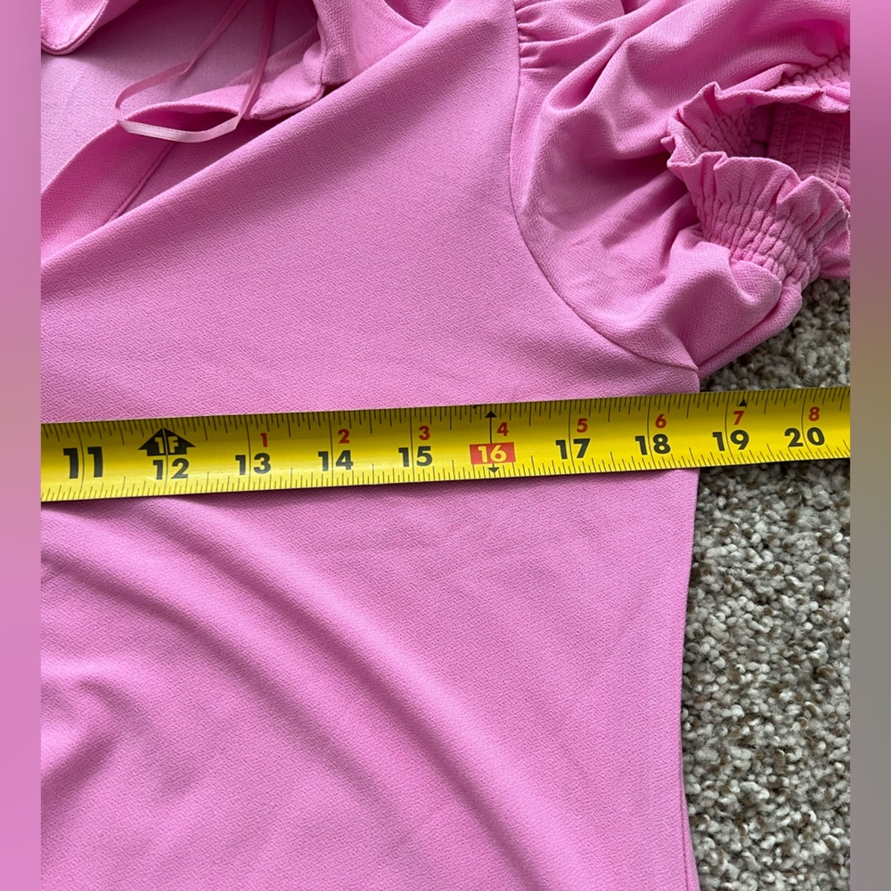 CeCe Pink Puff Sleeve Top - Picture 6 of 7